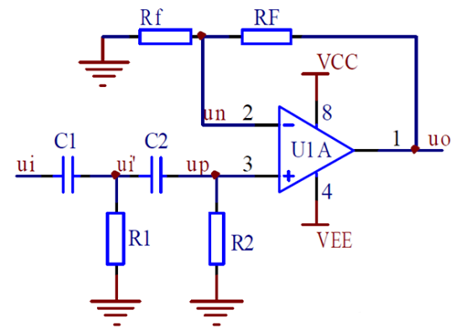 二階高通濾波器電路